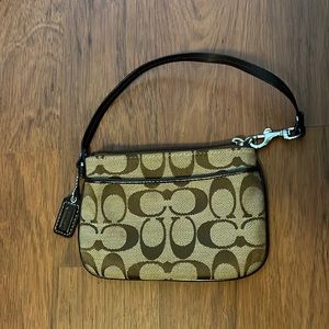 Coach logo wristlet